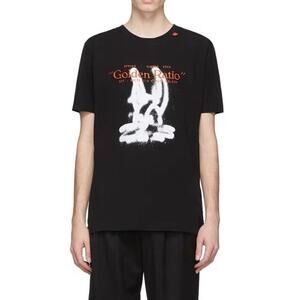 OFF-WHITE Slim Fit Cartoon Golden Ratio T-shirt Black/White Size XL